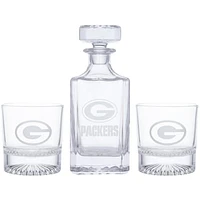 Green Bay Packers Decanter & Two Rocks Glasses Set