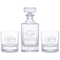 Green Bay Packers Decanter & Two Rocks Glasses Set