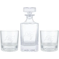 Tampa Bay Buccaneers Three-Piece Decanter & Rocks Glasses Set