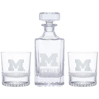 Michigan Wolverines Decanter & Two Rocks Glasses Set