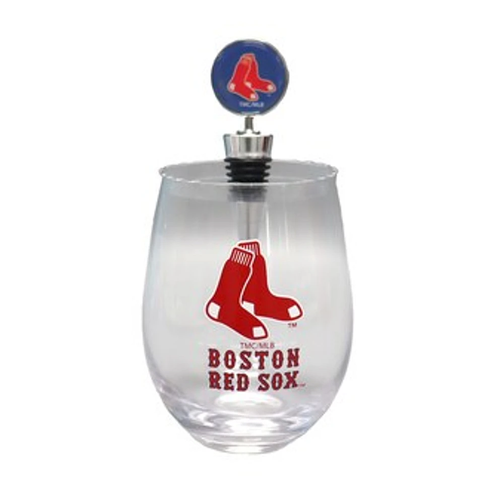 The Memory Company Boston Red Sox 15oz. Stemless Tumbler With Wine Bottle Stopper