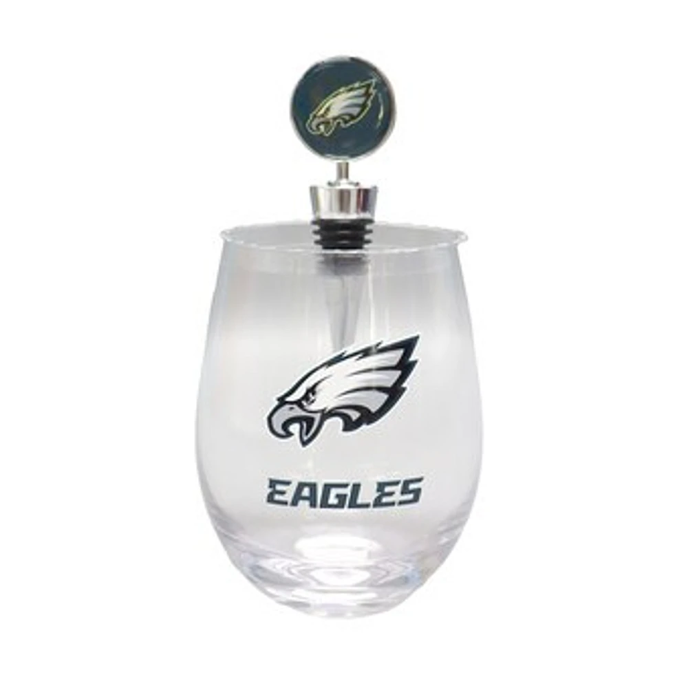 The Memory Company Philadelphia Eagles 15oz. Stemless Tumbler With Wine Bottle Stopper