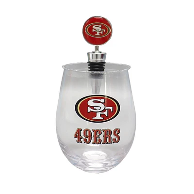 The Memory Company San Francisco 49ers 15oz. Stemless Tumbler With Wine Bottle Stopper