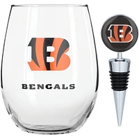 The Memory Company Cincinnati Bengals 15oz. Stemless Tumbler With Wine Bottle Stopper