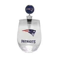 The Memory Company New England Patriots 15oz. Stemless Tumbler With Wine Bottle Stopper