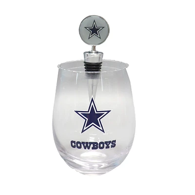 The Memory Company Dallas Cowboys 15oz. Stemless Tumbler With Wine Bottle Stopper