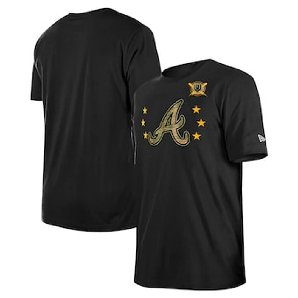 Men's New Era Black Atlanta Braves 2024 Armed Forces Day T-Shirt