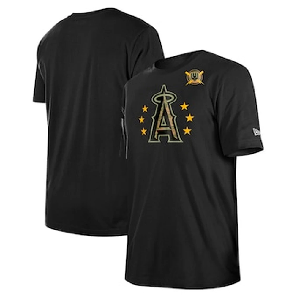 Men's New Era Black Los Angeles Angels 2024 Armed Forces Day T-Shirt