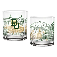 Baylor Bears Two-Pack 14oz. Campus Line Art Glass