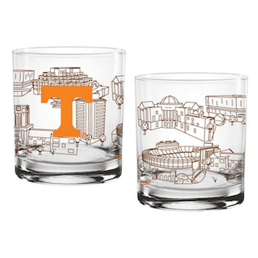 Tennessee Volunteers Two-Pack 14oz. Campus Line Art Glass