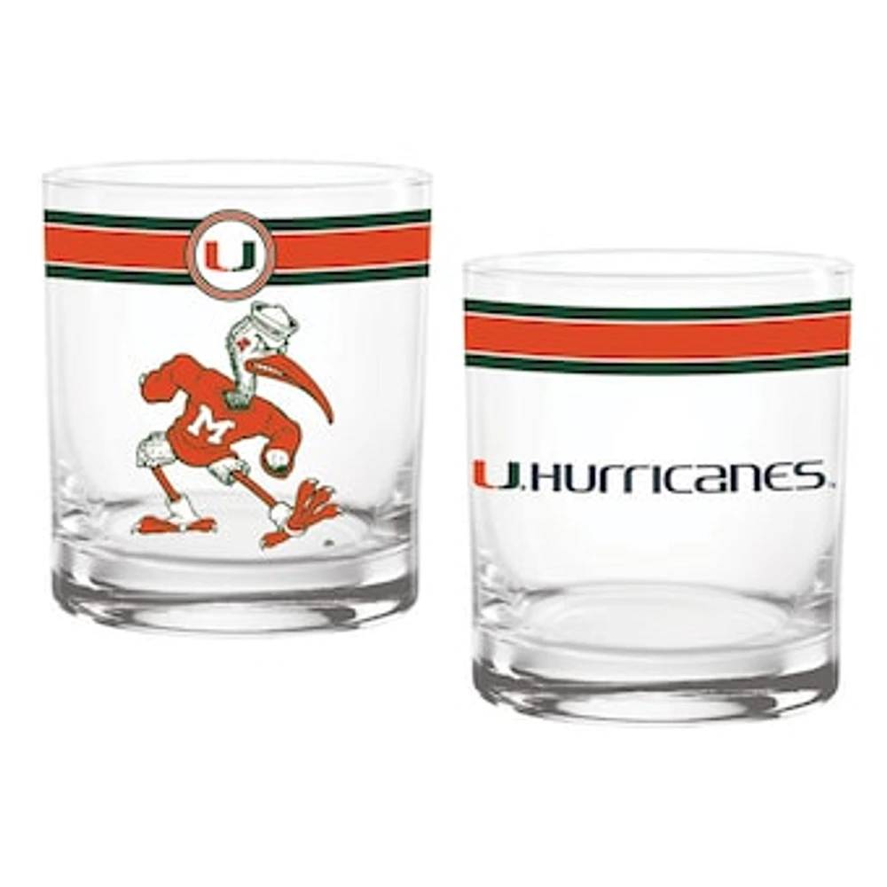 Miami Hurricanes 14oz. Classic Glass Two-Pack