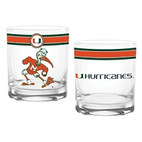 Miami Hurricanes 14oz. Classic Glass Two-Pack