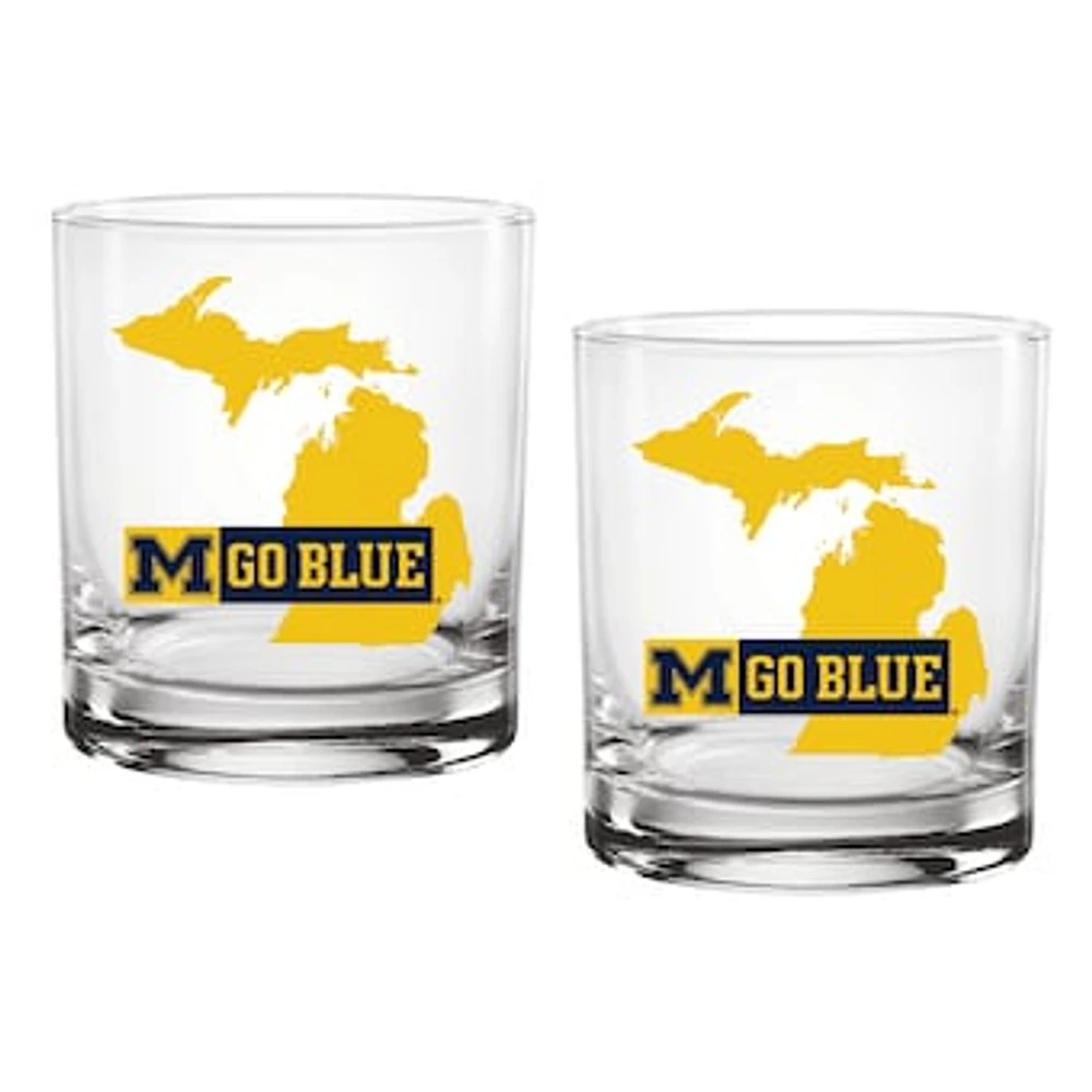 Michigan Wolverines Two-Pack 14oz. Hometown Glass Set