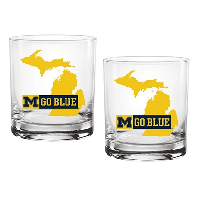 Michigan Wolverines Two-Pack 14oz. Hometown Glass Set