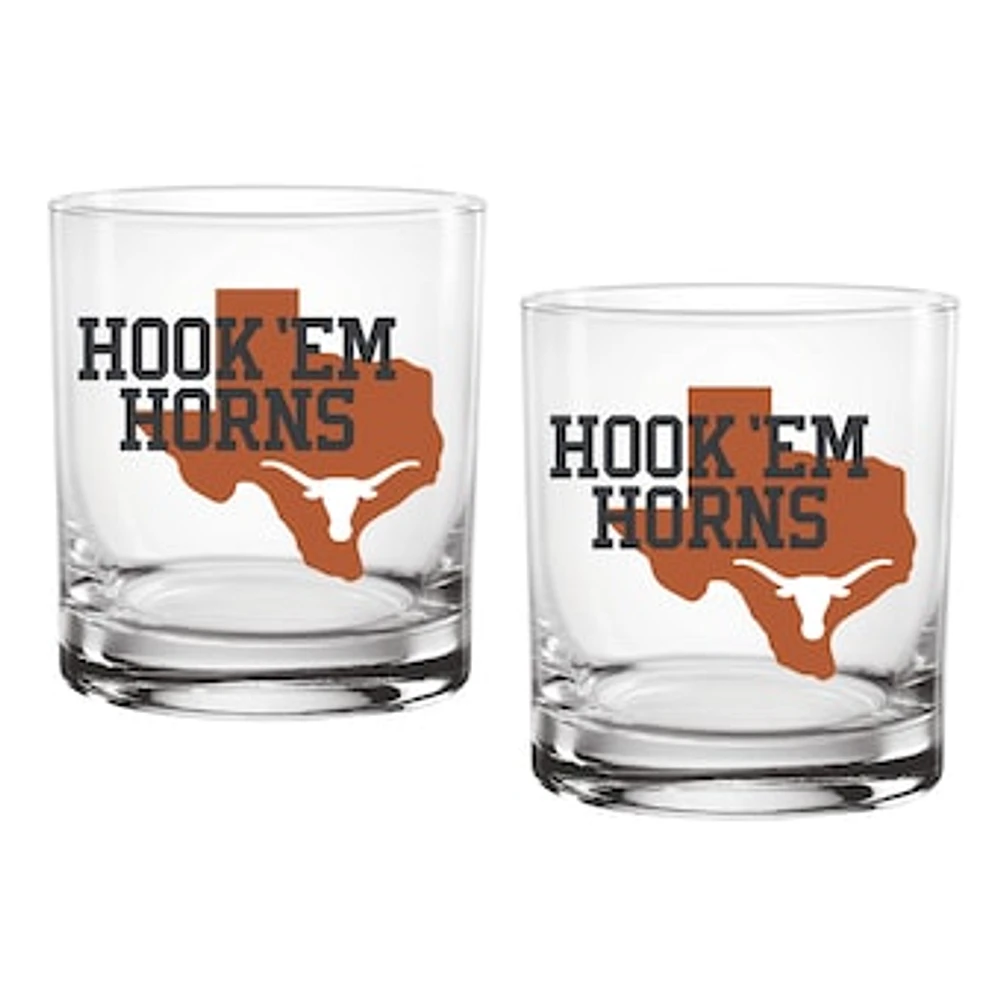 Texas Longhorns Two-Pack 14oz. Hometown Glass Set