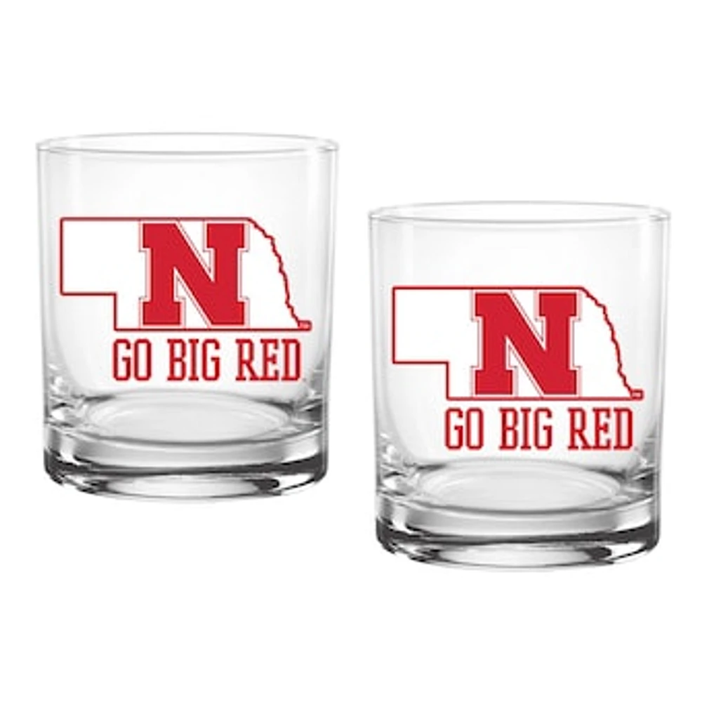 Nebraska Huskers Two-Pack 14oz. Hometown Glass Set