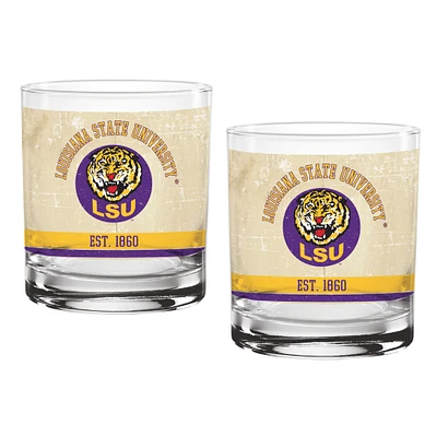 LSU Tigers Two-Pack 14oz. Tan Vintage Glass Set