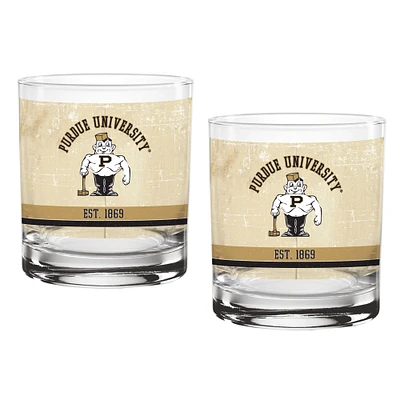 Purdue Boilermakers Two-Pack 14oz. Tan Vintage Glass Set