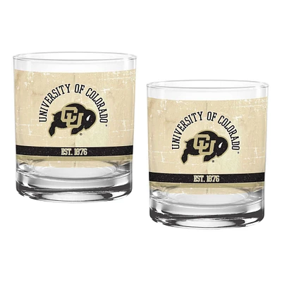 Colorado Buffaloes Two-Pack 14oz. Tan Vintage Glass Set