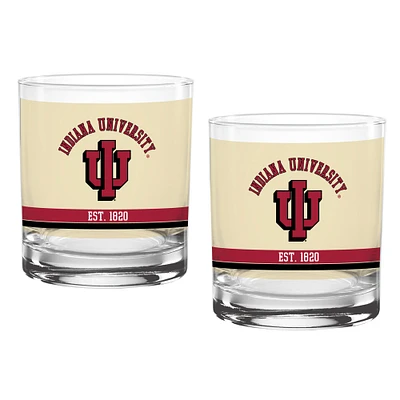 Indiana Hoosiers Two-Pack 14oz. Tan Vintage Glass Set