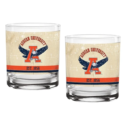 Auburn Tigers Two-Pack 14oz. Tan Vintage Glass Set