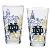 Notre Dame Fighting Irish Two-Pack 16oz. Campus Line Art Pint Glass Set