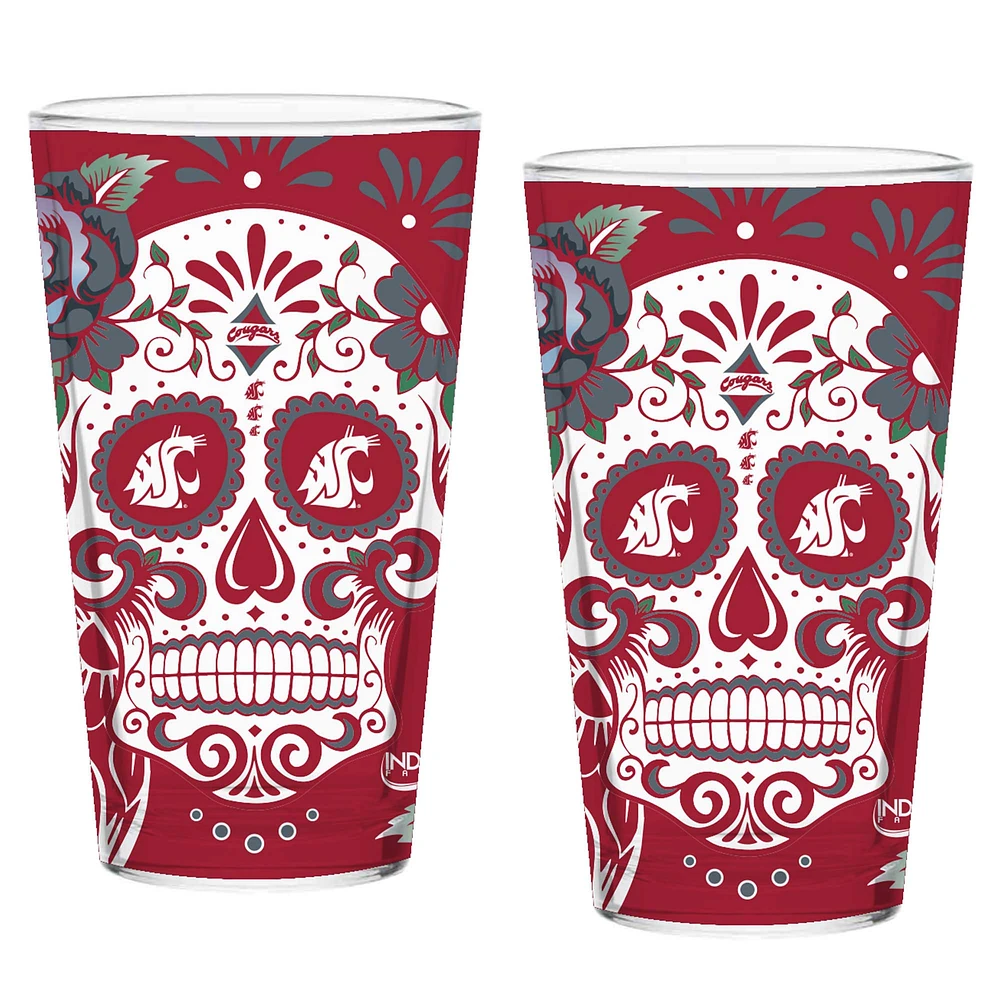 Washington State Cougars Two-Pack 16oz. Dia De Los Muertos Pint Glass Set