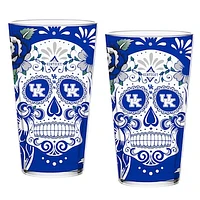 Kentucky Wildcats Two-Pack 16oz. Dia De Los Muertos Pint Glass Set