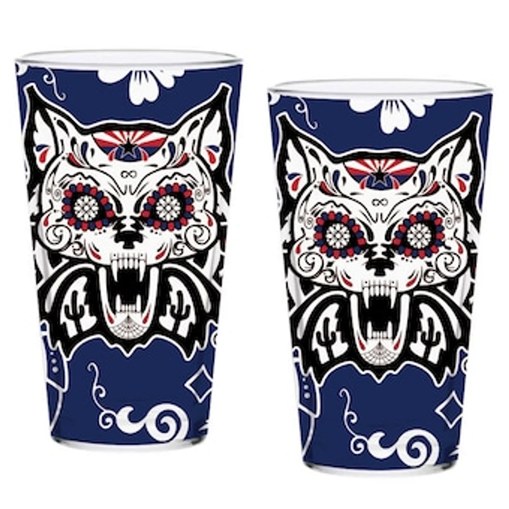 Arizona Wildcats Two-Pack 16oz. Dia De Los Muertos Pint Glass Set