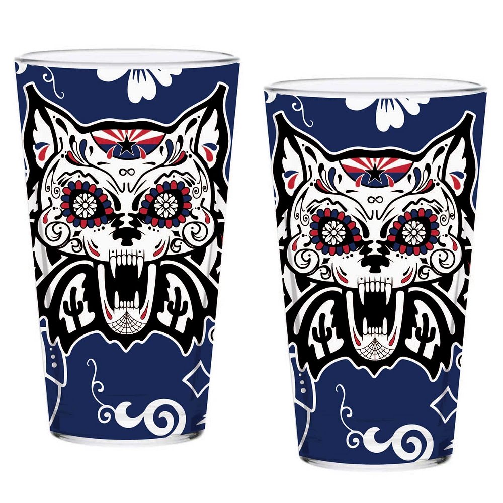 Arizona Wildcats Two-Pack 16oz. Dia De Los Muertos Pint Glass Set