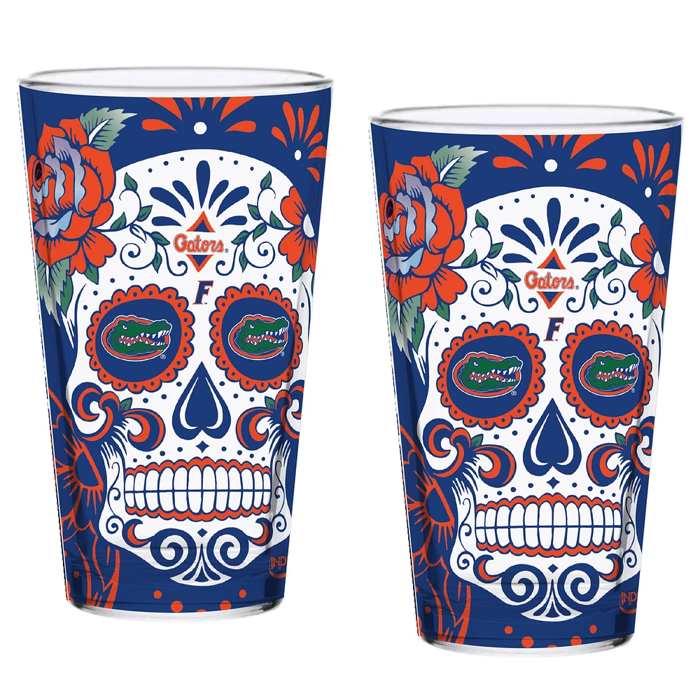 Florida Gators Two-Pack 16oz. Dia De Los Muertos Pint Glass Set