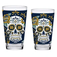 Notre Dame Fighting Irish Two-Pack 16oz. Dia De Los Muertos Pint Glass Set