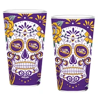 LSU Tigers Two-Pack 16oz. Dia De Los Muertos Pint Glass Set