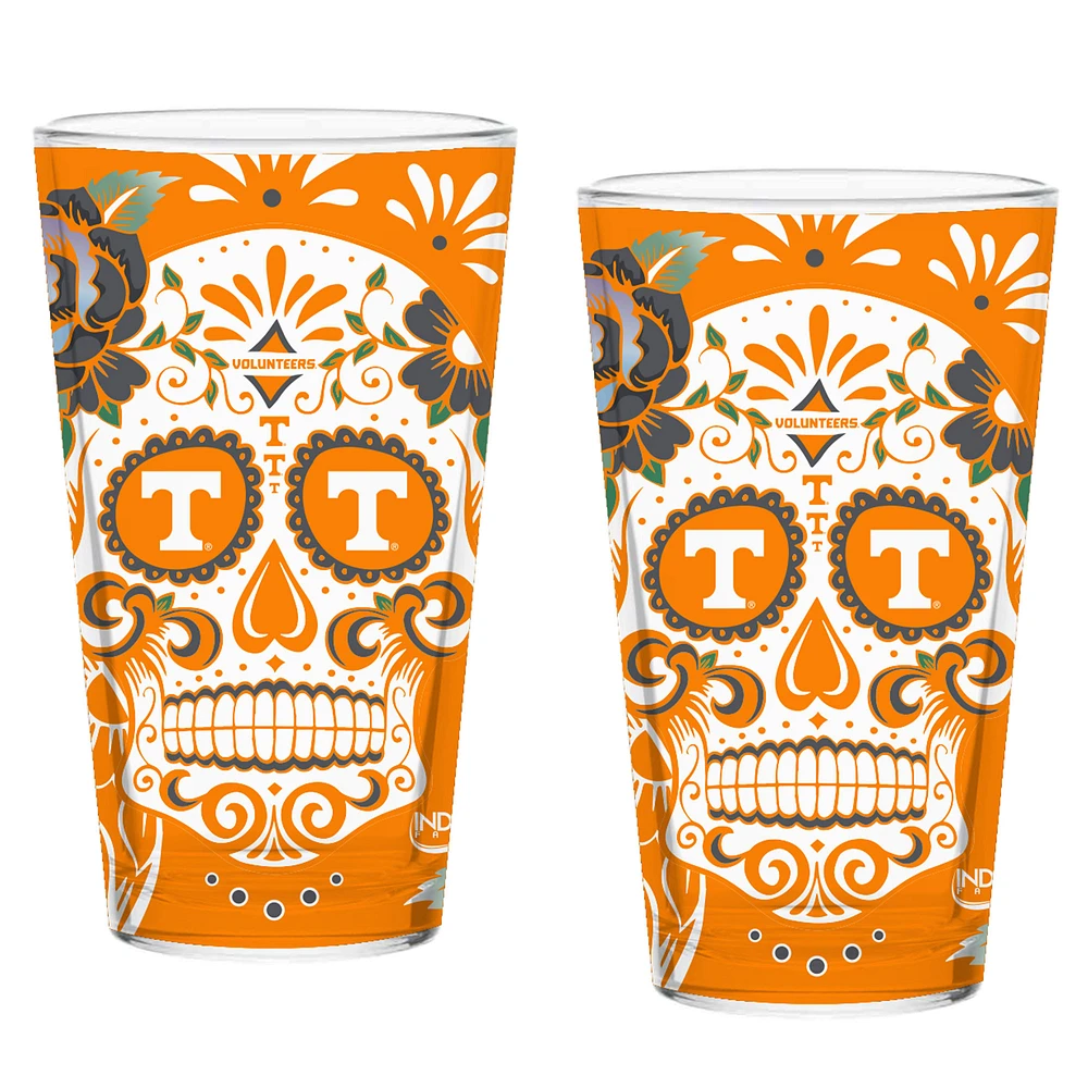 Tennessee Volunteers Two-Pack 16oz. Dia De Los Muertos Pint Glass Set