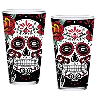 Georgia Bulldogs Two-Pack 16oz. Dia De Los Muertos Pint Glass Set