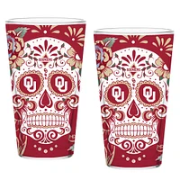 Oklahoma Sooners Two-Pack 16oz. Dia De Los Muertos Pint Glass Set