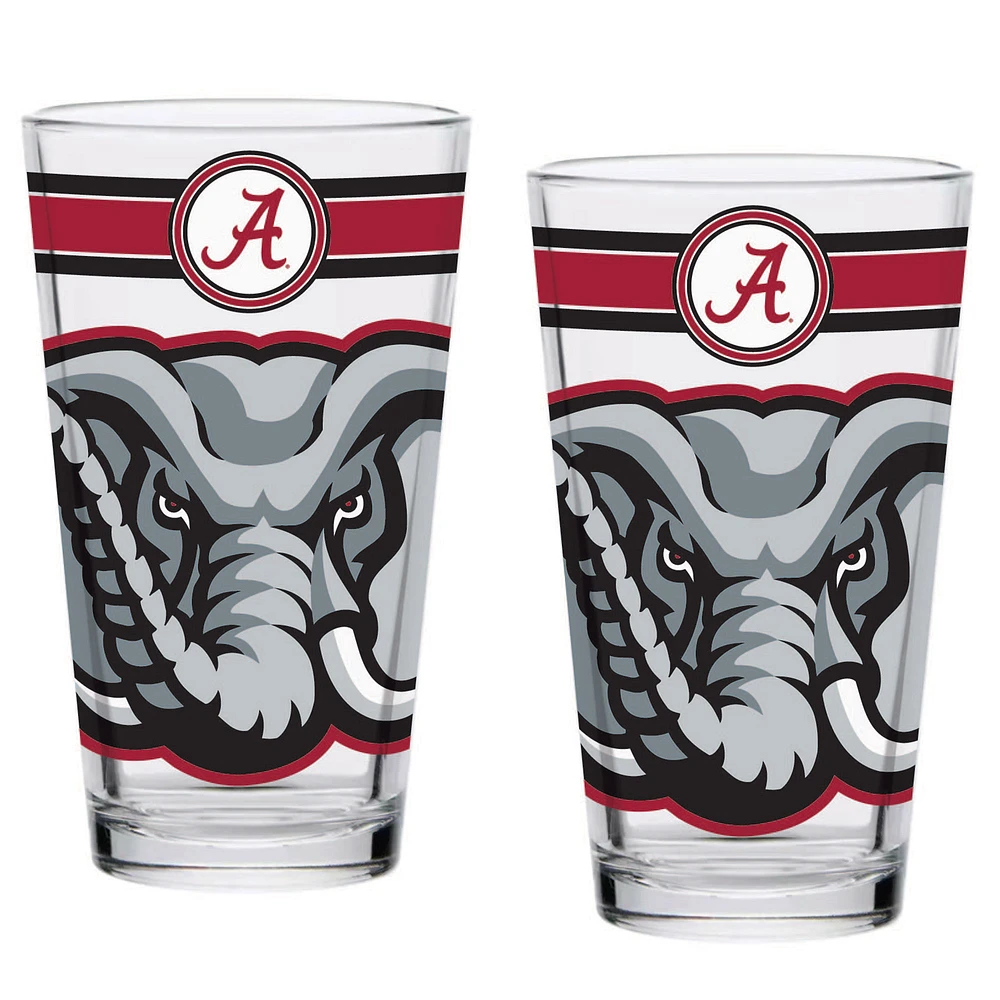 Alabama Crimson Tide 16oz. Classic Pint Glass Two-Pack