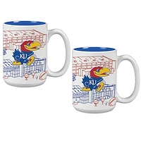 Kansas Jayhawks 15oz. Campus Line Art Coffee Mug Two-Pack