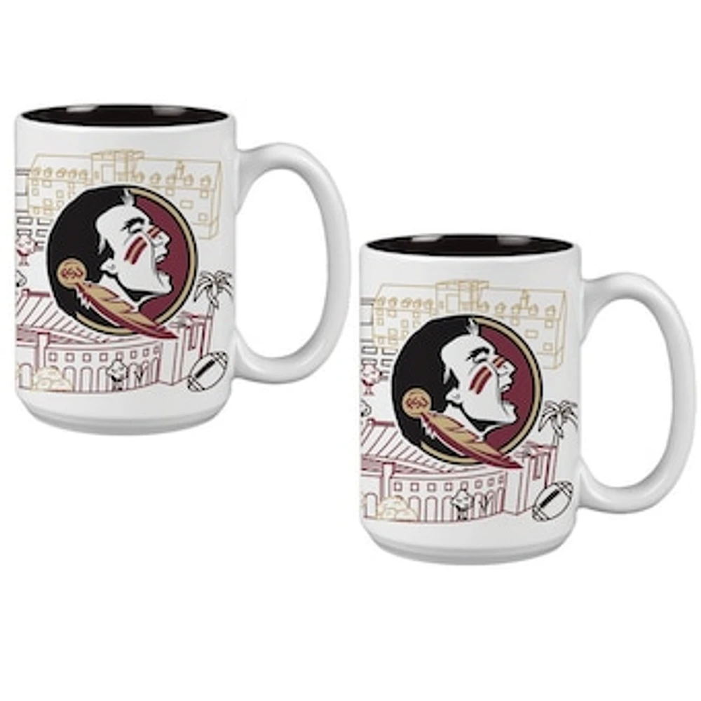 Florida State Seminoles 15oz. Campus Line Art Coffee Mug Two-Pack