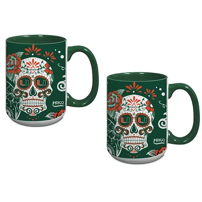 Miami Hurricanes Two-Pack Dia De Los Muertos Mug Set