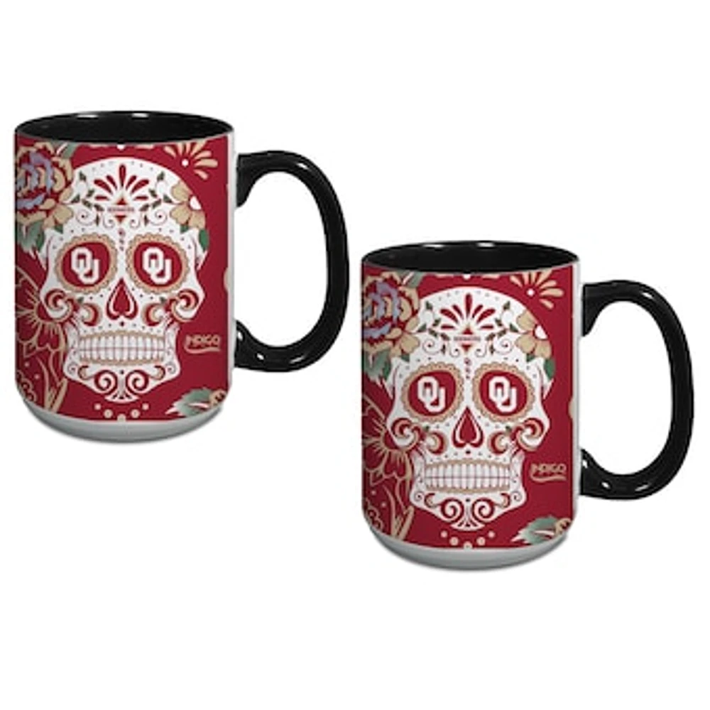 Oklahoma Sooners Two-Pack Dia De Los Muertos Mug Set