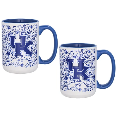 Kentucky Wildcats Two-Pack Floral Mug Set