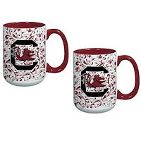 South Carolina Gamecocks Two-Pack Floral Mug Set