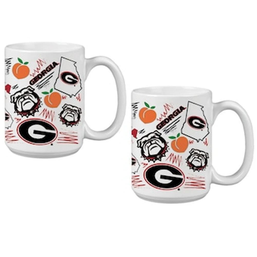 Georgia Bulldogs 15oz. Local Coffee Mug Two-Pack