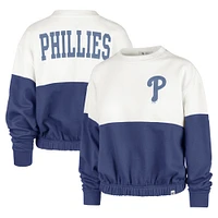 Women's '47 White/Royal Philadelphia Phillies Take Two Bonita Pullover Sweatshirt