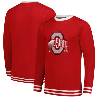 Unisex Uscape Apparel Scarlet Ohio State Buckeyes Renew Knit Vintage Pullover Sweater