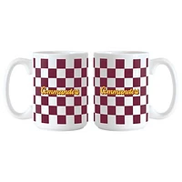 Washington Commanders 2-Pack 15oz. Checkered Wordmark Mug Set