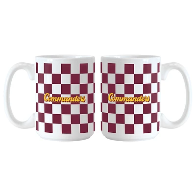 Washington Commanders 2-Pack 15oz. Checkered Wordmark Mug Set