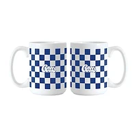 Indianapolis Colts 2-Pack 15oz. Checkered Wordmark Mug Set