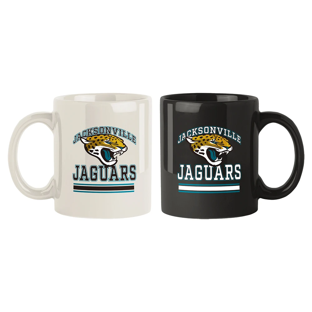 Jacksonville Jaguars 2-Pack 15oz. Checkered Wordmark Mug Set